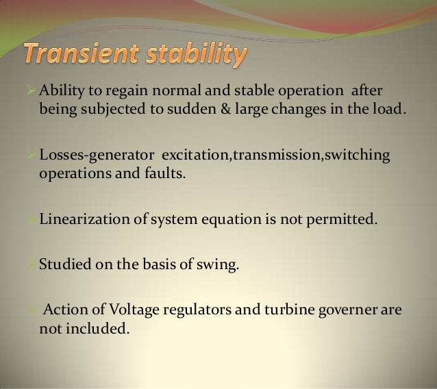 PPT ON POWER SYSTEM STABILITY