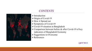 CONTENTS
2
Introduction
Origin of Covid-19
How it Spread out
Symptoms of Covid-19
Covid-19 situation in Bangladesh
C...