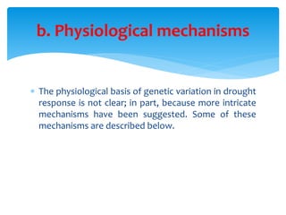 plant drought effects, mechanisms and management | PPTX