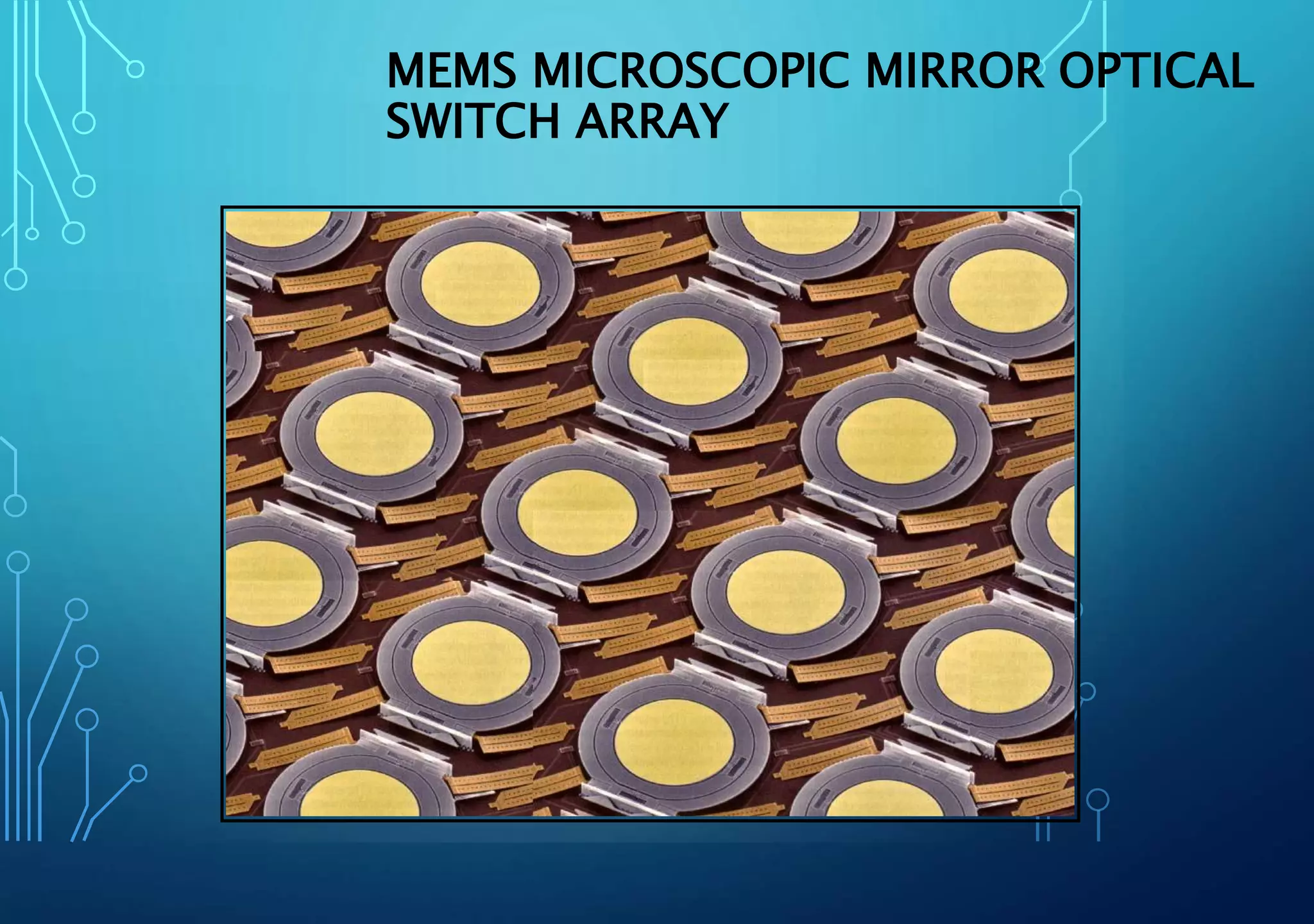 MEMS MICROSCOPIC MIRROR OPTICAL
SWITCH ARRAY
 