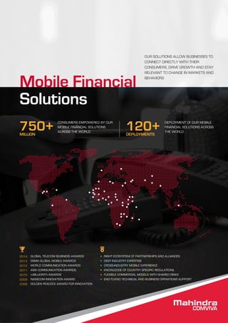 Mahindra Comviva's Mobile Financial Services Product Suite