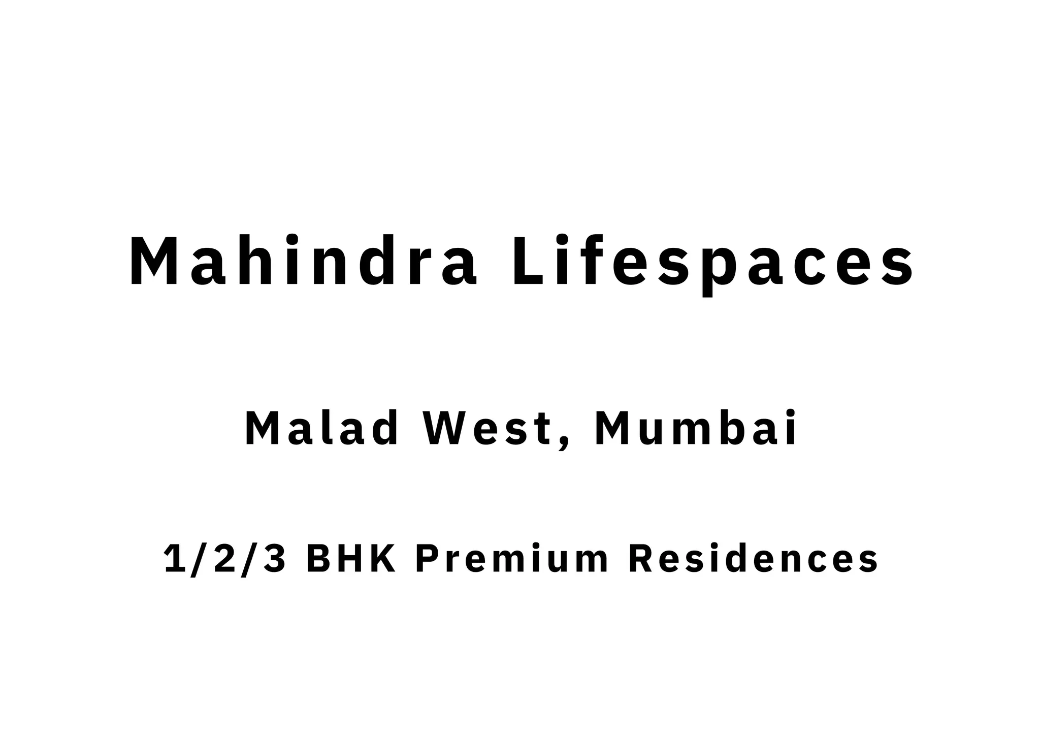 Mahindra Malad West Mumbai EBrochure PPT
