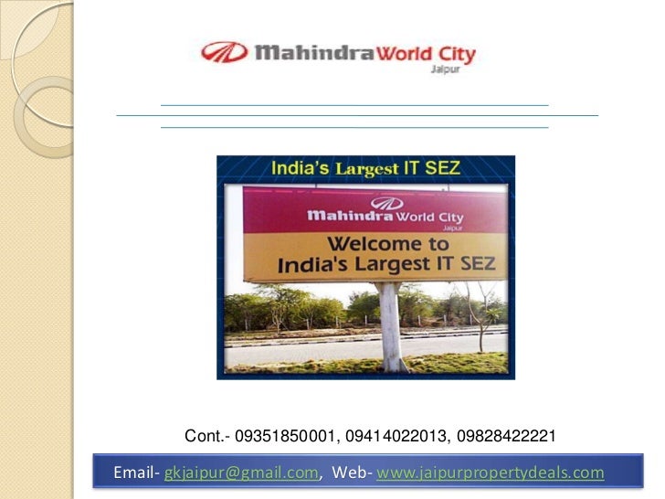 Mahindra sez jaipur jda approved residential commercial plots world c…