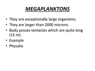 PLANKTONIC ORGANISMS AND CLASSIFICATION