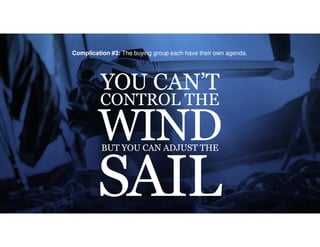 Complication #3: The buying group each have their own agenda.
 