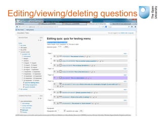 Editing/viewing/deleting questions
 
