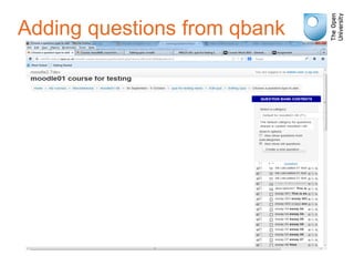 Adding questions from qbank
 