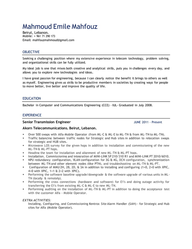 Mahmoud mahfouz senior transmission engineercv PDF