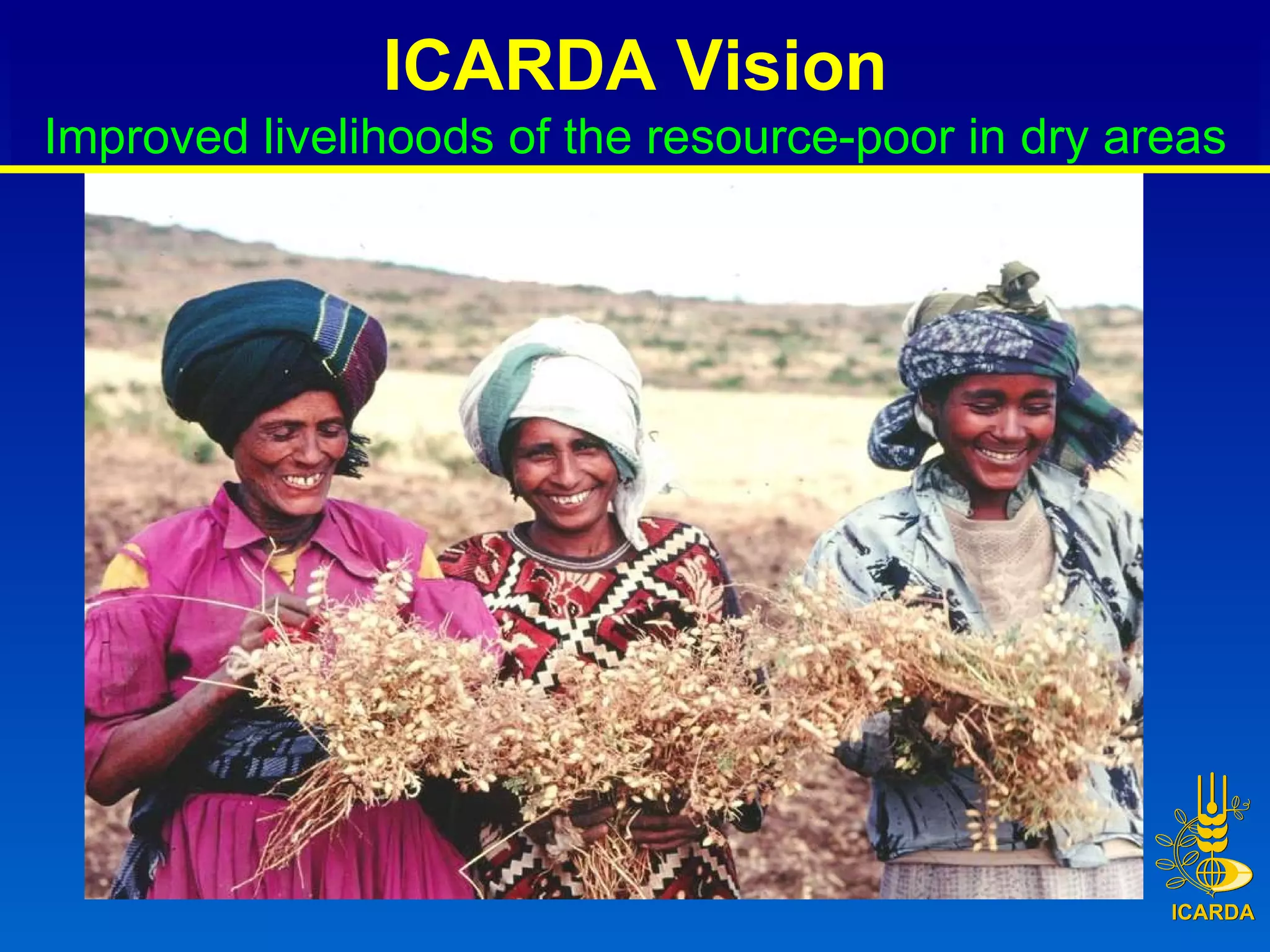 ICARDA Vision Improved livelihoods of the resource-poor in dry areas 