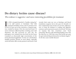 Freed, D. L. J. Do Dietary Lectins Cause Disease? British Journal of Medicine, 1999, 318, 1023–1024.
 