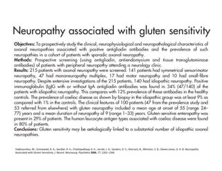 Hadjivassiliou,	
  M.;	
  Grünewald,	
  R.	
  A.;	
  Kandler,	
  R.	
  H.;	
  ChaYopadhyay,	
  A.	
  K.;	
  JarraY,	
  J.	
  A.;	
  Sanders,	
  D.	
  S.;	
  Sharrack,	
  B.;	
  Wharton,	
  S.	
  B.;	
  Davies-­‐Jones,	
  G.	
  A.	
  B.	
  Neuropathy	
  
Associated	
  with	
  Gluten	
  SensiFvity.	
  J.	
  Neurol.	
  Neurosurg.	
  Psychiatry	
  2006,	
  77,	
  1262–1266.	
  
 