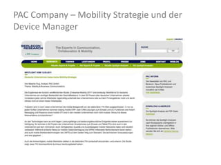 PAC Company – Mobility Strategie und der Device Manager