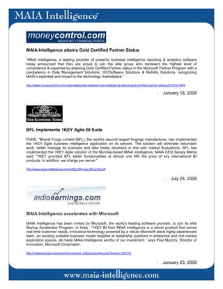 MAIA In News December 2008