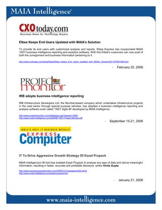 MAIA In News December 2008