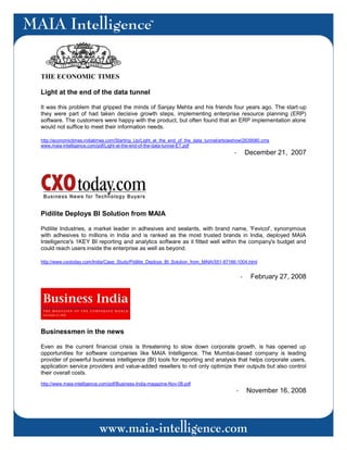 MAIA In News December 2008