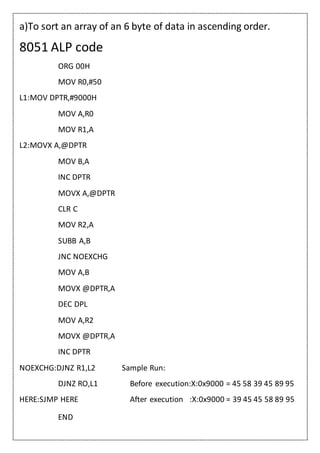 Maicrocontroller lab basic experiments | PDF
