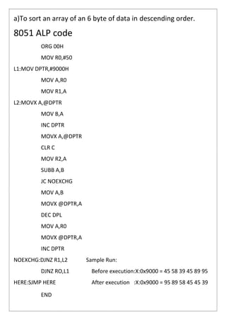 Maicrocontroller lab basic experiments | PDF