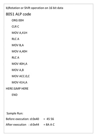 Maicrocontroller lab basic experiments | PDF