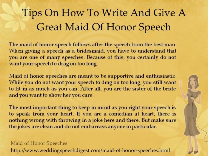 Maid Of Honor Speeches