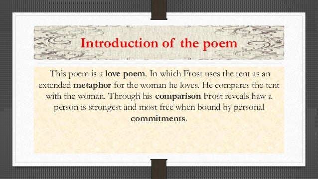 Critical essay robert frost the silken tent 08 image