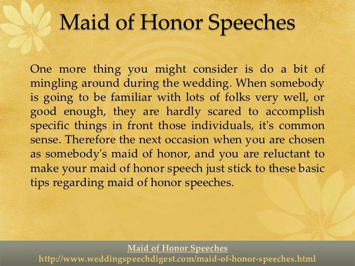 Unique maid of honor speeches picture
