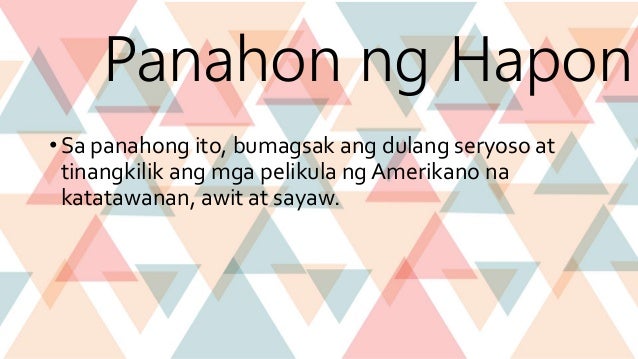 Mga Dula Noong Panahon Ng Hapon - sapanahong