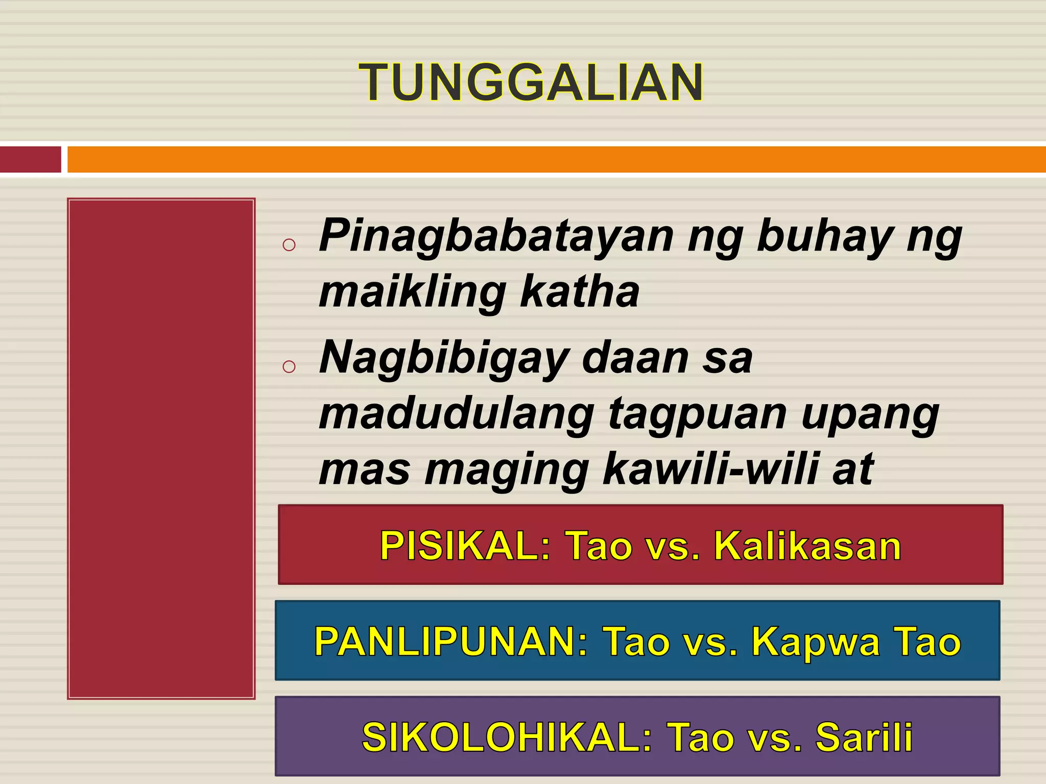 o Pinagbabatayan ng buhay ng
maikling katha
o Nagbibigay daan sa
madudulang tagpuan upang
mas maging kawili-wili at
kapanapanabik ang katha.
7/4/2017@GinoongGood
 