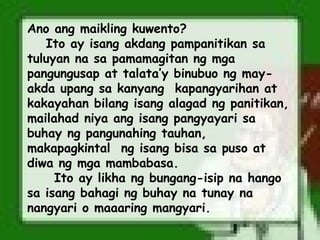Maikling Kwento Isang pagtalakay - FILIPINO 9 | PPT