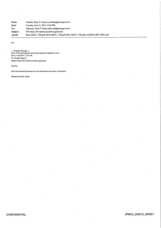 Scambio mail Adoke Bello - Jp Morgan