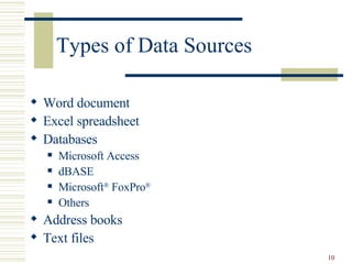 Mail Merge - the basics | PPS