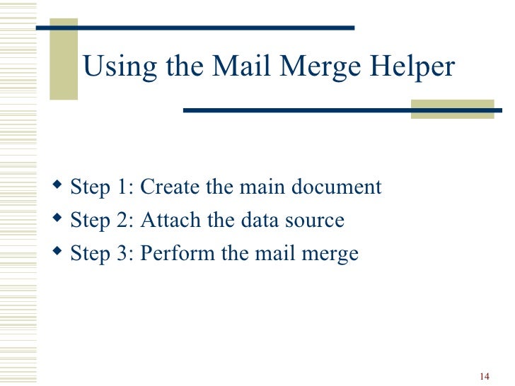 Mail Merge - the basics