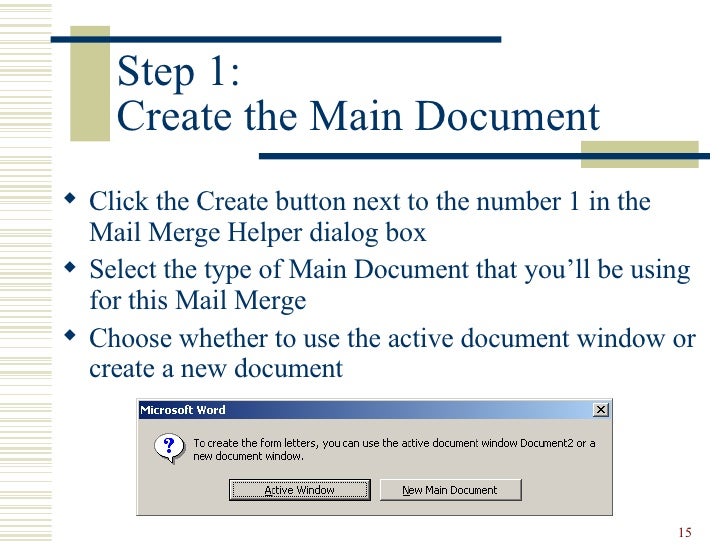 Mail Merge - the basics