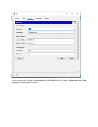 Mail server on using cisco packet tracer | PDF