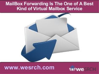 MailBox Forwarding Is The One of A Best
Kind of Virtual Mailbox Service
www.wesrch.com
 