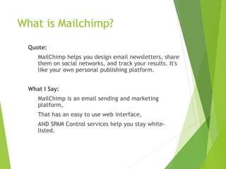 Mailchimp: Email marketing service - Introduction