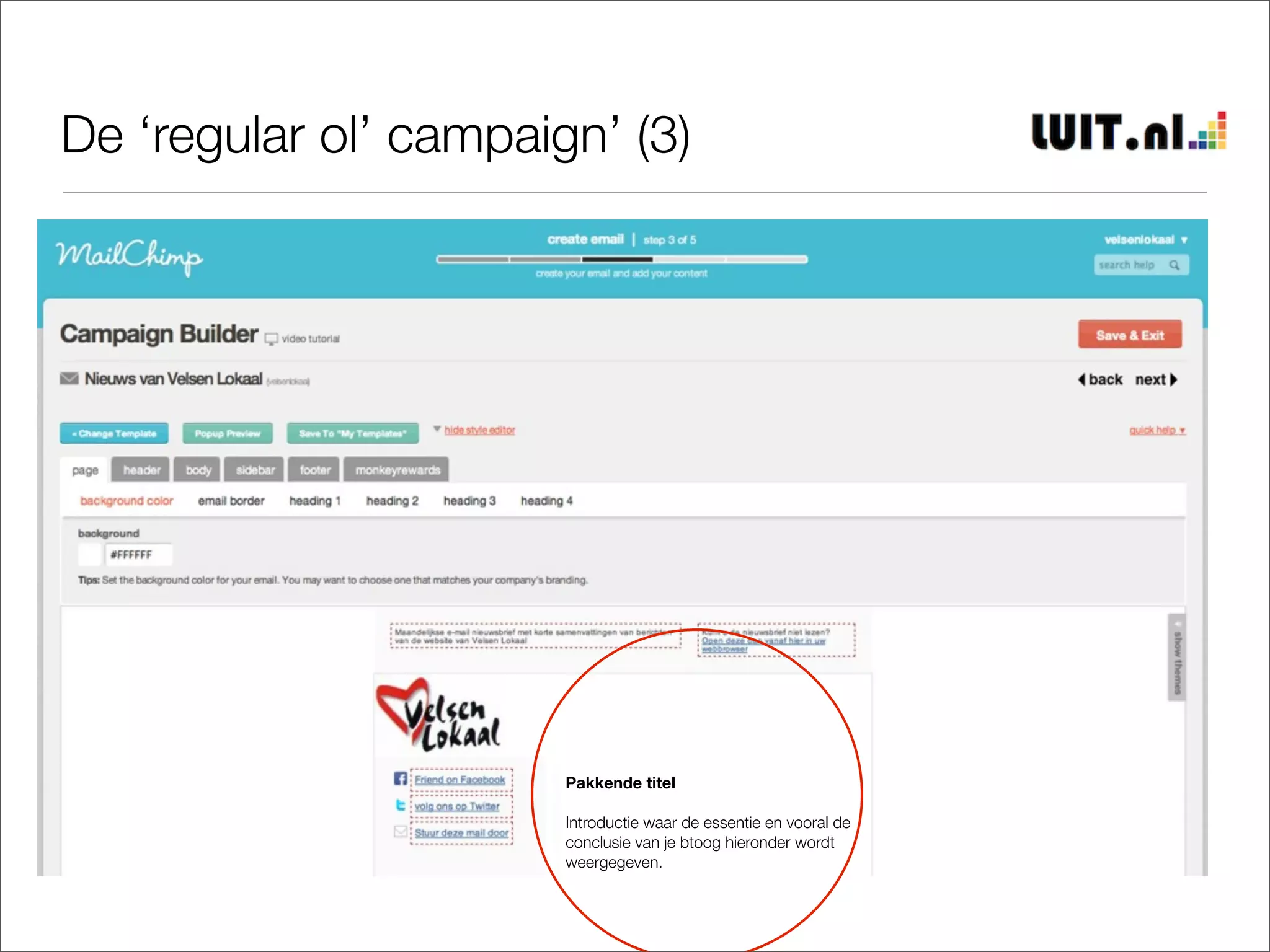 De ‘regular ol’ campaign’ (3)




                       Pakkende titel

                       Introductie waar de essentie en vooral de
                       conclusie van je btoog hieronder wordt
                       weergegeven.
 