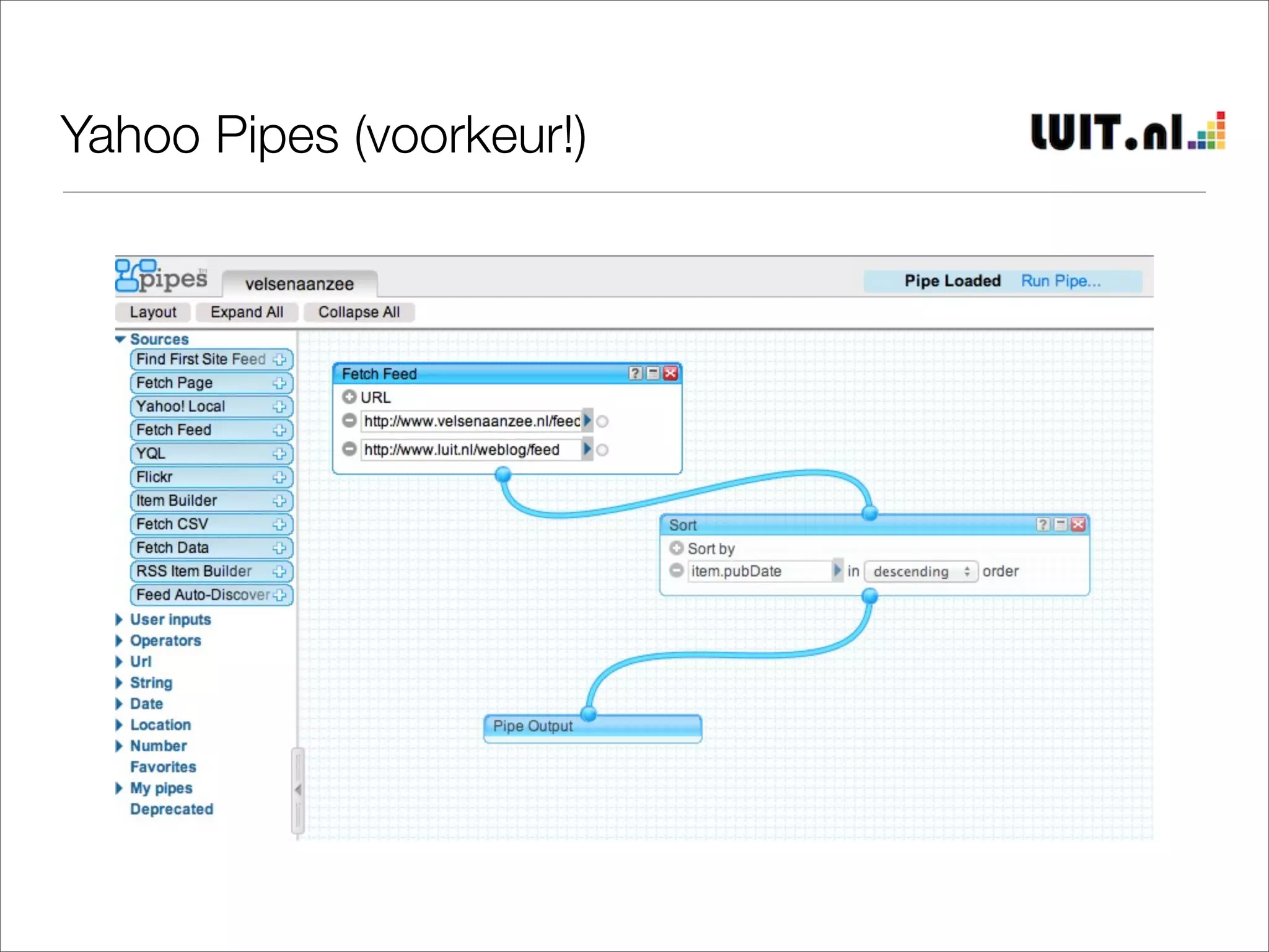 Yahoo Pipes (voorkeur!)
 