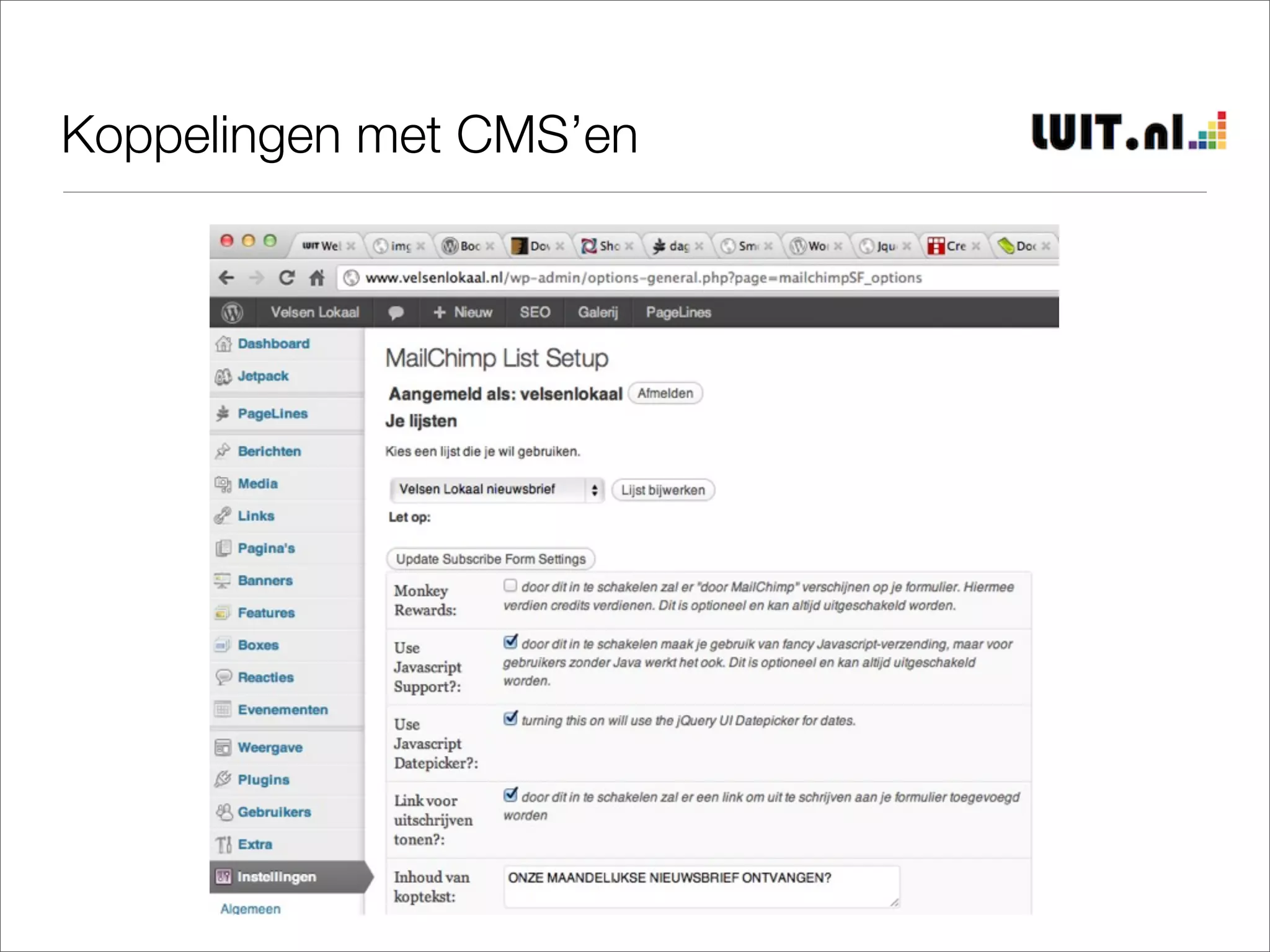 Koppelingen met CMS’en
 