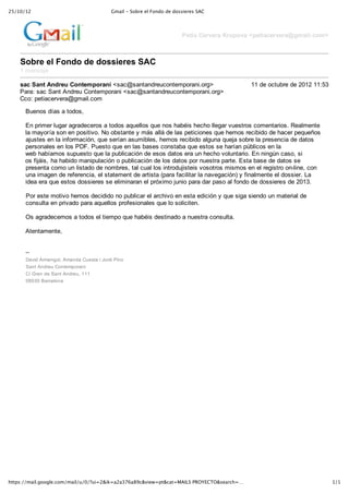 !"#$%#$!                                  &'()*+,+-./01+1*+2.34.+41+4.55)1015+-67




                                                                       !"#$%&'"()"(%&*(+,-)%&.,"#$%/"()"(%012%$34/-25



    6-7("&"3&8-9:-&:"&:-;;$"(";&6<'
    !"#$%&'($

    ;%/&6%9#&<9:("+&'-9#"2,-(%9$&)&'*+&'%,'%-.$/*0%,$#10.'%230.45                           !!"-$"0*,/6.$"-$"78!7"!!9:;
    <'.'9"&'*"='%,">%-.$/"?0%,$#10.'%2")&'*+&'%,'%-.$/*0%,$#10.'%230.45
    ?*09"1$,2'*$.@$.'+4#'2A3*0#

      B/$%0&"-C'&"'",0-0&D

      E%"1.2#$."A/4'."'4.'-$*$.0&"'",0-0&"'F/$AA0&"F/$"%0&"G'6H2&"G$*G0"AA$4'."@/$&,.0&"*0#$%,'.20&3"I$'A#$%,$
      A'"#'J0.C'"&0%"$%"10&2,2@03"K0"06&,'%,$"J"#L&"'AAL"-$"A'&"1$,2*20%$&"F/$"G$#0&".$*262-0"-$"G'*$."1$F/$M0&
      '(/&,$&"$%"A'"2%N0.#'*2O%D"F/$"&$.C'%"'&/#26A$&D"G$#0&".$*262-0"'A4/%'"F/$('"&06.$"A'"1.$&$%*2'"-$"-',0&
      1$.&0%'A$&"$%"A0&"<PQ3"</$&,0"F/$"$%"A'&"6'&$&"*0%&,'6'"F/$"$&,0&"&$"G'.C'%"1R6A2*0&"$%"A'
      S$6"G'6C'#0&"&/1/$&,0"F/$"A'"1/6A2*'*2O%"-$"$&0&"-',0&"$.'"/%"G$*G0"@0A/%,'.203"E%"%2%4R%"*'&0D"&2
      0&"N2(L2&D" G'"G'62-0"#'%21/A'*2O%"0"1/6A2*'*2O%"-$"A0&"-',0&"10."%/$&,.'"1'.,$3"E&,'"6'&$"-$"-',0&"&$
      1.$&$%,'"*0#0"/%"A2&,'-0"-$"%0#6.$&D",'A"*/'A"A0&"2%,.0-/(2&,$2&"@0&0,.0&"#2 &"$%"$A".$42&,.0"0%TA2%$D"*0%
      /%'"2#'4$%"-$".$N$.$%*2'D"$A"&,',$#$%,"-$"'.,2&,'"U1'.'"N'*2A2,'."A'"%'@$4'*2O%V"J"N2%'A#$%,$"$A"-0&&2$.3"W'
      2-$'"$.'"F/$"$&,0&"-0&&2$.$&"&$"$A2#2%'.'%"$A"1.OX2#0"(/%20"1'.'"-'."1'&0"'A"N0%-0"-$"-0&&2$.$&"-$"78!;3

      <0."$&,$"#0,2@0"G$#0&"-$*2-2-0"%0"1/6A2*'."$A"'.*G2@0"$%"$&,'"$-2*2O%"J"F/$"&24'"&2$%-0"/%"#',$.2'A"-$
      *0%&/A,'"$%"1.2@'-0"1'.'"'F/$AA0&"1.0N$&20%'A$&"F/$"A0"&0A2*2,$%3

      Y&"'4.'-$*$#0&"'",0-0&"$A",2$#10"F/$"G'6H2&"-$&,2%'-0"'"%/$&,.'"*0%&/A,'3

      >,$%,'#$%,$D


      TT"
      P'@2-">.#$%40AD">#'%-'"?/$&,'"2"Z0.-2"<2%0
      ='%,">%-.$/"?0%,$#10.'%2
      ?[".'%"-$"='%,">%-.$/D"!!!
      8]8;8"B'.*$A0%'




899:5;##'()*<=..=*1<>.'#'()*#?#%#@?)A!B)CA(!(DEF(GH>BI)1JA:9B>(9AK6LM-+NOPQR7SPB51(0>8AT                                  $#$
 