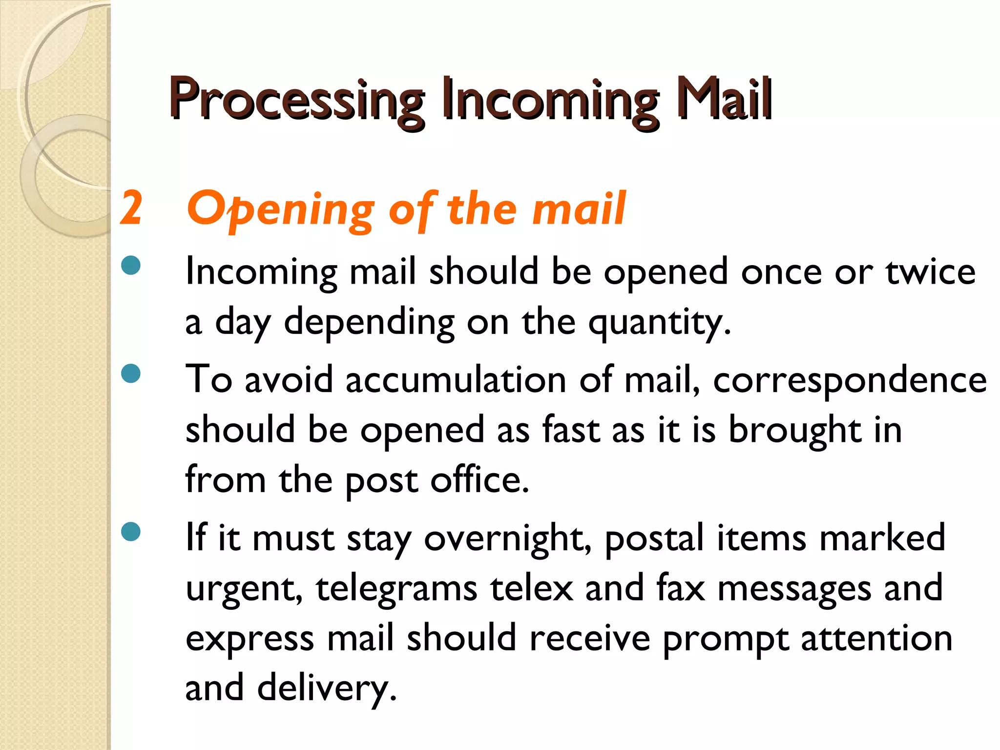 Organization Mail Management | PPT