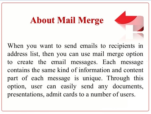 Mail merge - Get Complete Information
