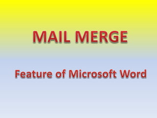 Mail Merge in Microsoft Word