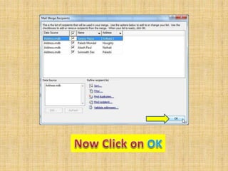 Mail Merge in Microsoft Word