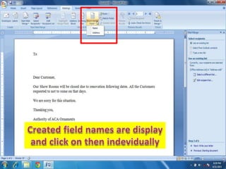 Mail Merge in Microsoft Word