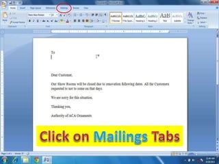 Mail Merge in Microsoft Word