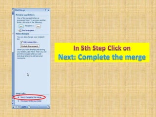 Mail Merge in Microsoft Word