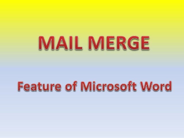 Mail Merge In Microsoft Word