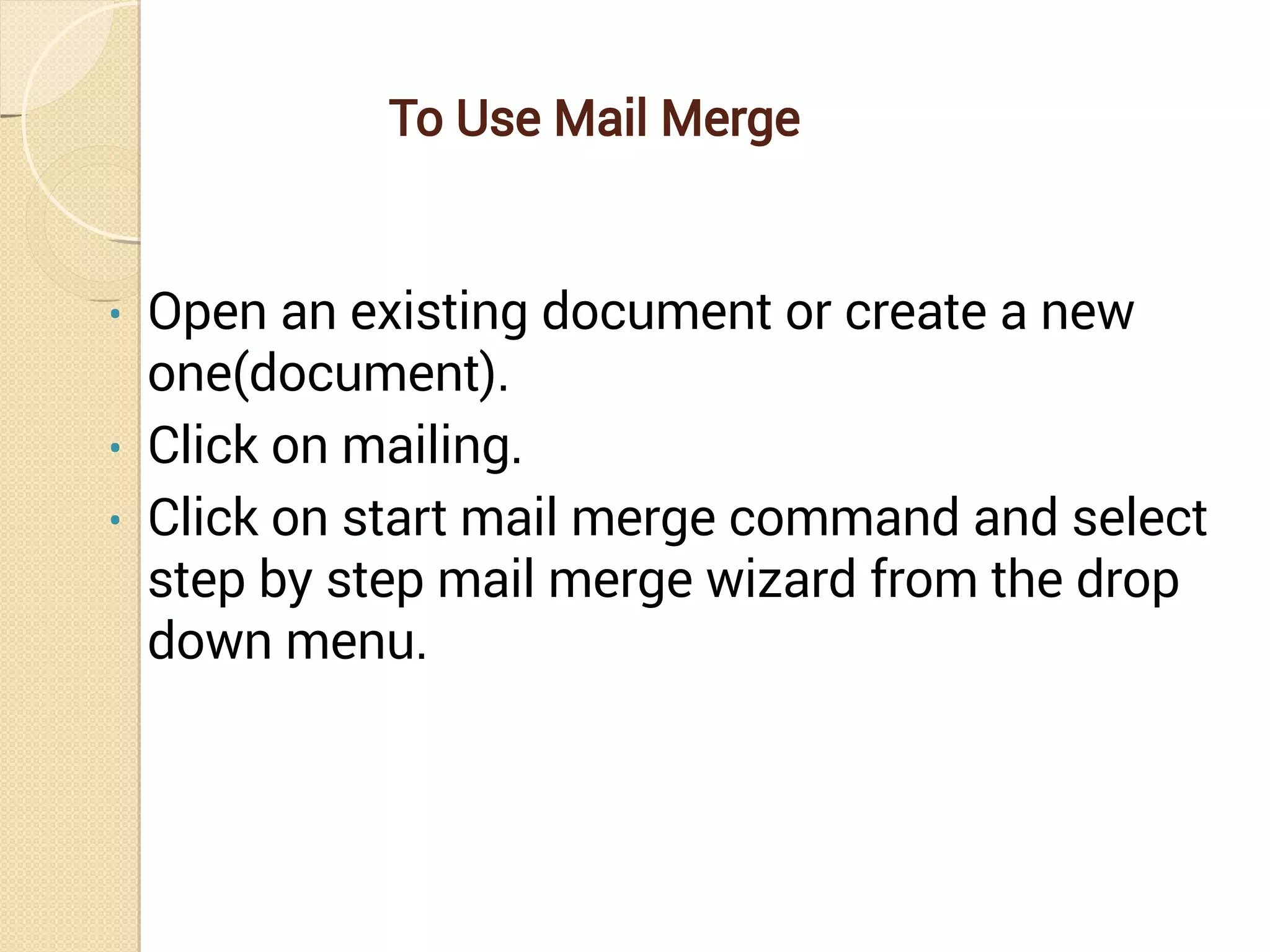 Mail merge PPT