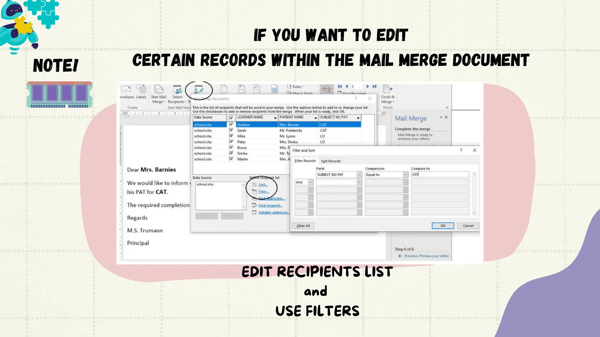 MAIL MERGE - Computer Applications Technology | PDF