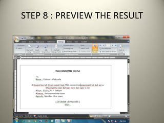 STEP 8 : PREVIEW THE RESULT
 
